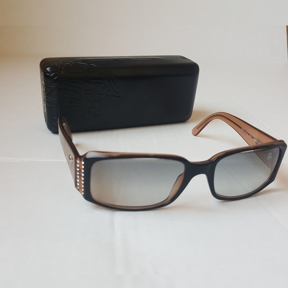 Versace Accessories - VERSACE Caramel Sunglasses & Case w/Medusa Accent